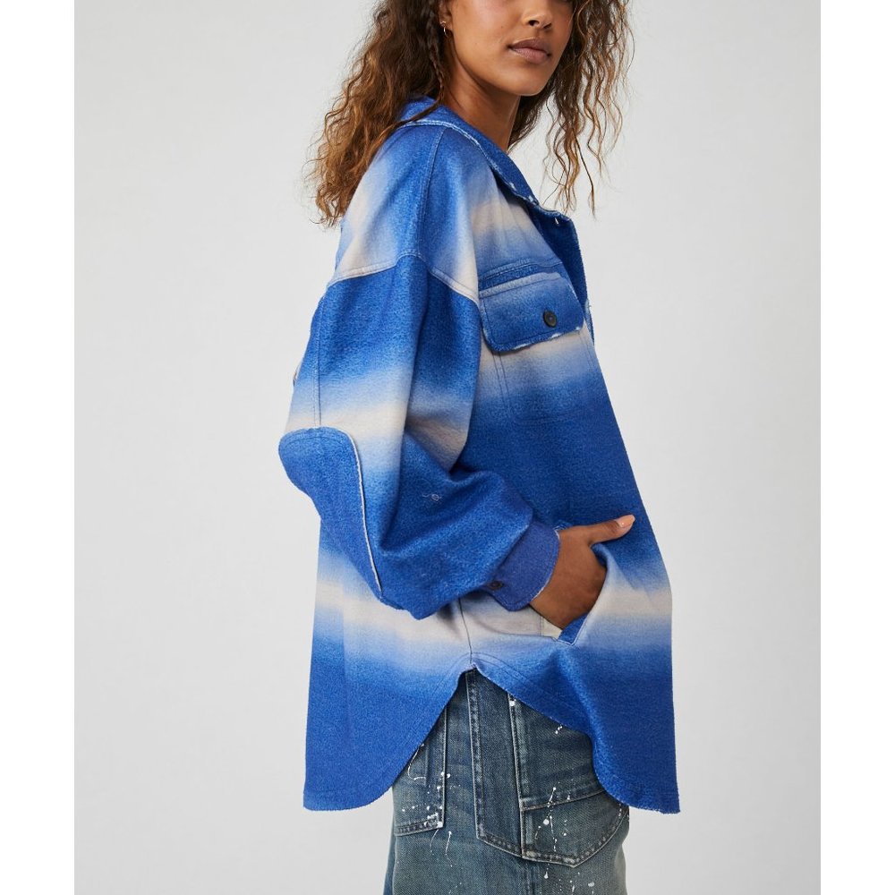 🎉LAST CHANCE🎉 NWT Free People Printed Ruby Jacket / Deep Sea Combo - Picture 2 of 6